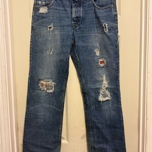 Aeropostale Relaxed Fit Distressed Blue Jeans